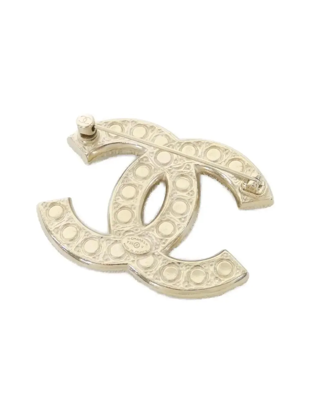 Chanel Brooch Gold And White With #287953C14B